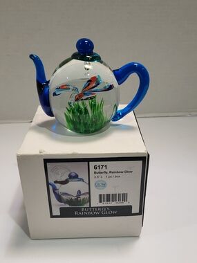 Dynasty Gallery Heirloom Collectibles Butterfly Teapot Paperweight Handmade